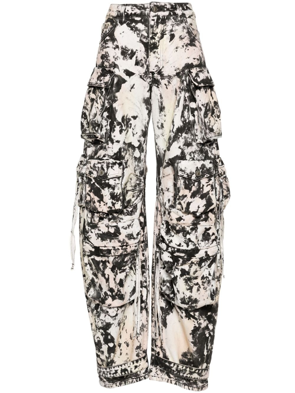 Fern printed wide-leg cargo jeans - 1