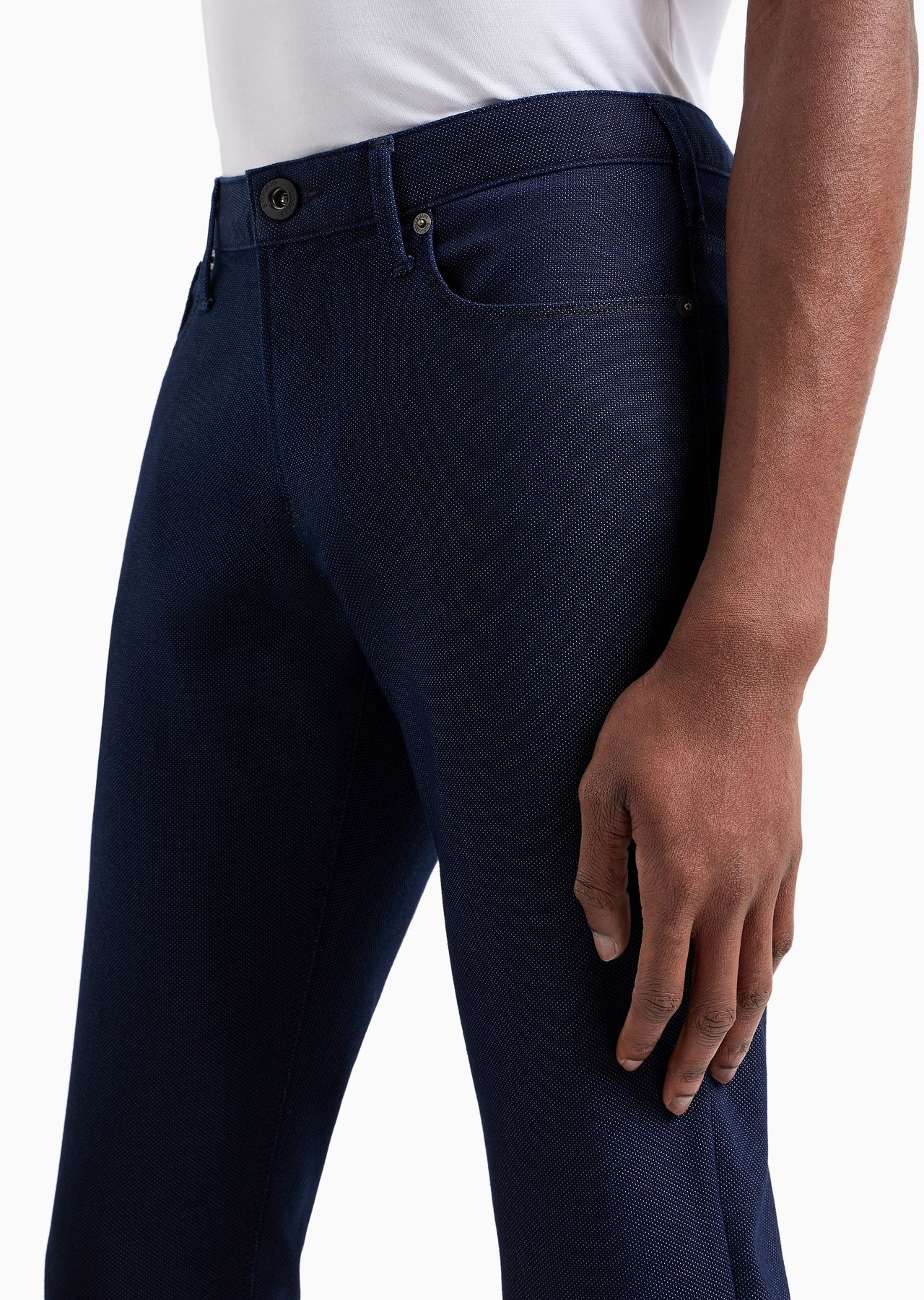 J06 slim-fit, yarn-dyed, cotton-blend trousers - 5