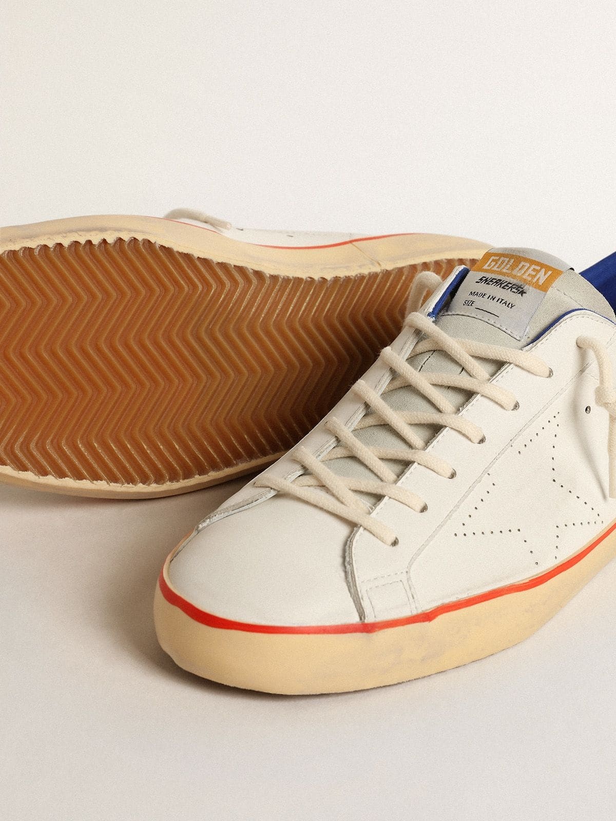 Men’s Super-Star with perforated star and blue suede heel tab - 3