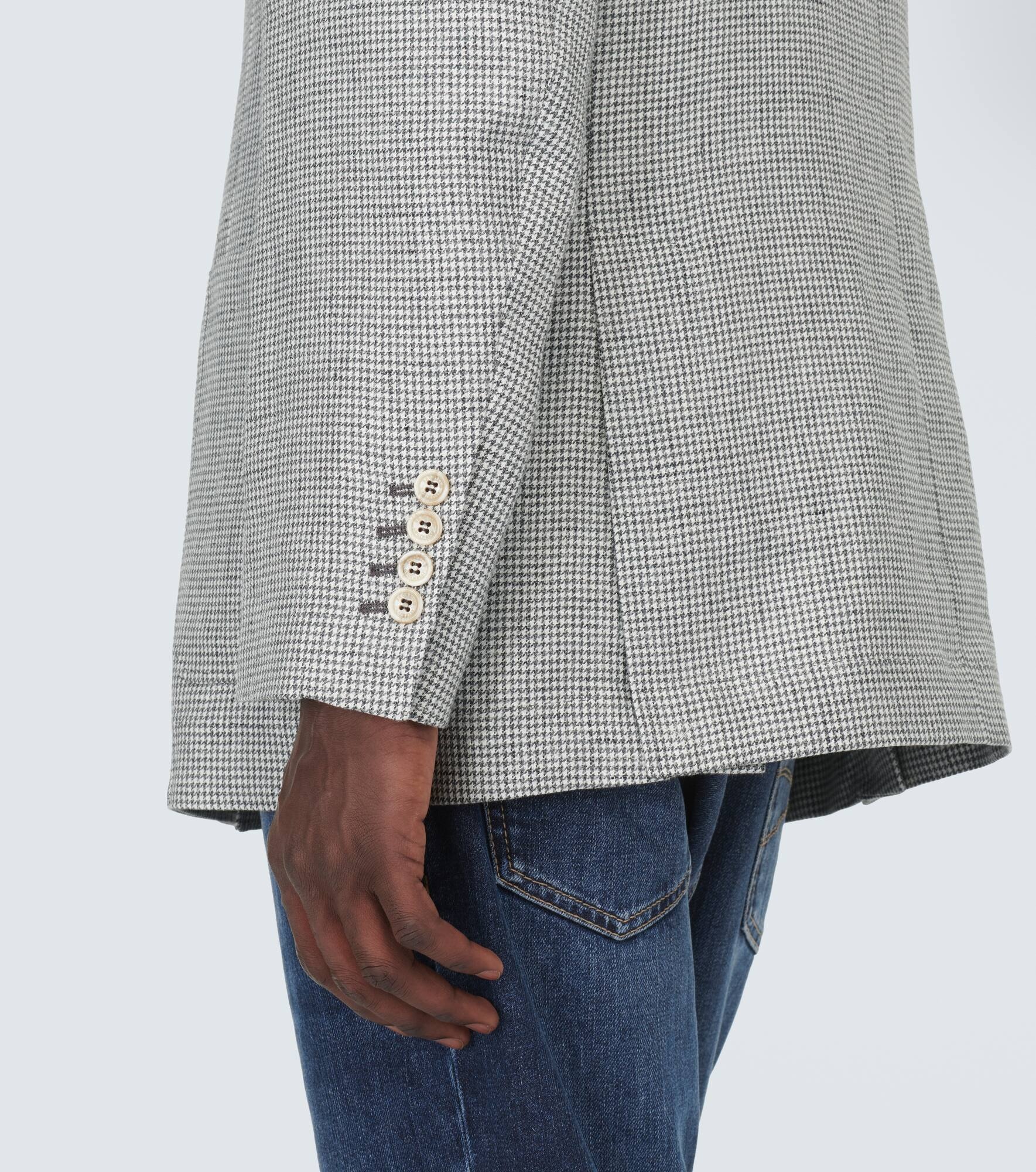 Houndstooth linen blazer - 6