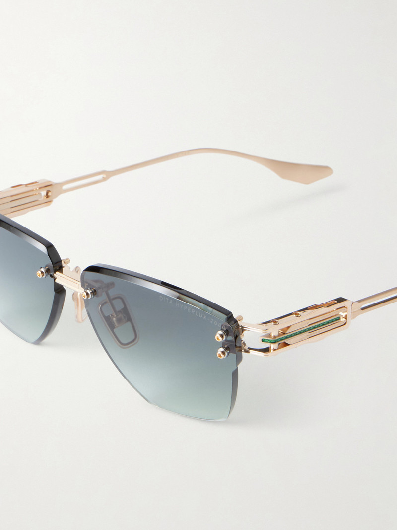 Hyperlux-2000 Square-Frame Gold-Tone Titanium Sunglasses 3