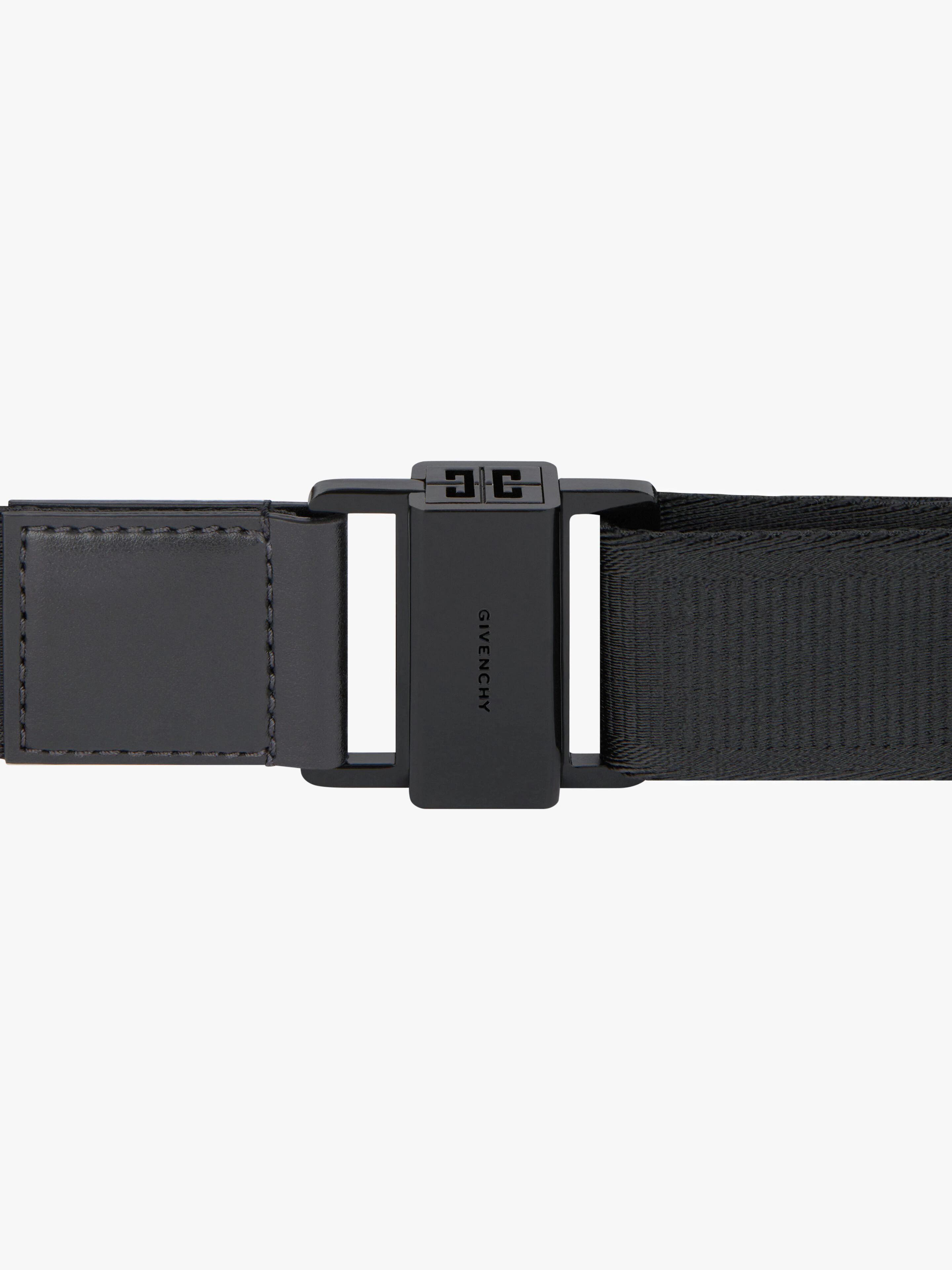 BELT IN CANVAS AND LEATHER WITH 4G CLASP - 2