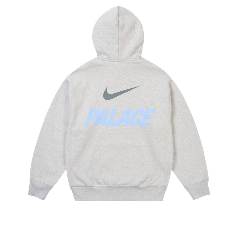 PALACE PALACE NIKE FONT SWOOSH HOOD GREY MARL outlook
