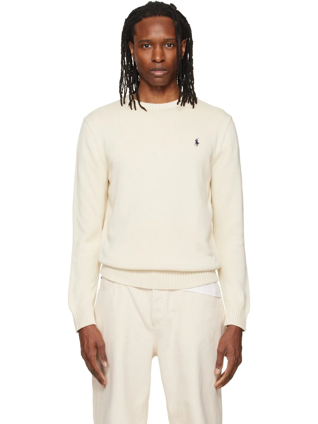 Off-White Cotton Long Sleeve Sweater - 1