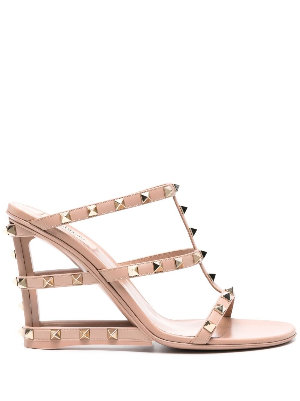 100mm Rockstud-embellished caged mules - 1