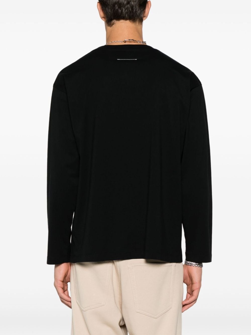 numbers motif-patch long-sleeve T-shirt - 4
