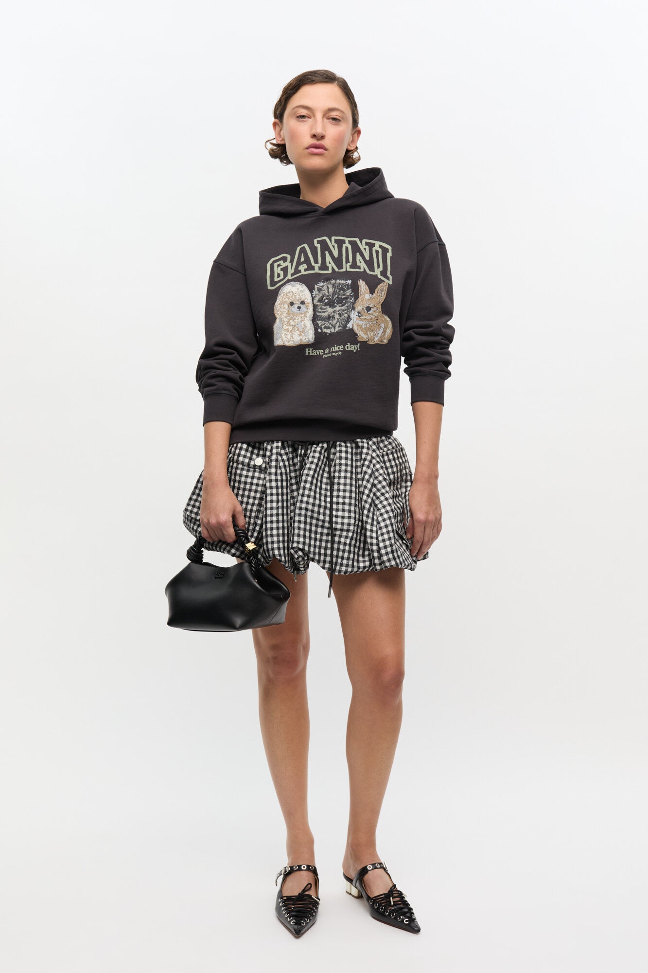 BLACK ANIMAL PRINT HOODIE - 3