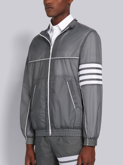 Thom Browne Silver Sheer Ripstop Oversized 4-Bar Zip-up Jacket outlook