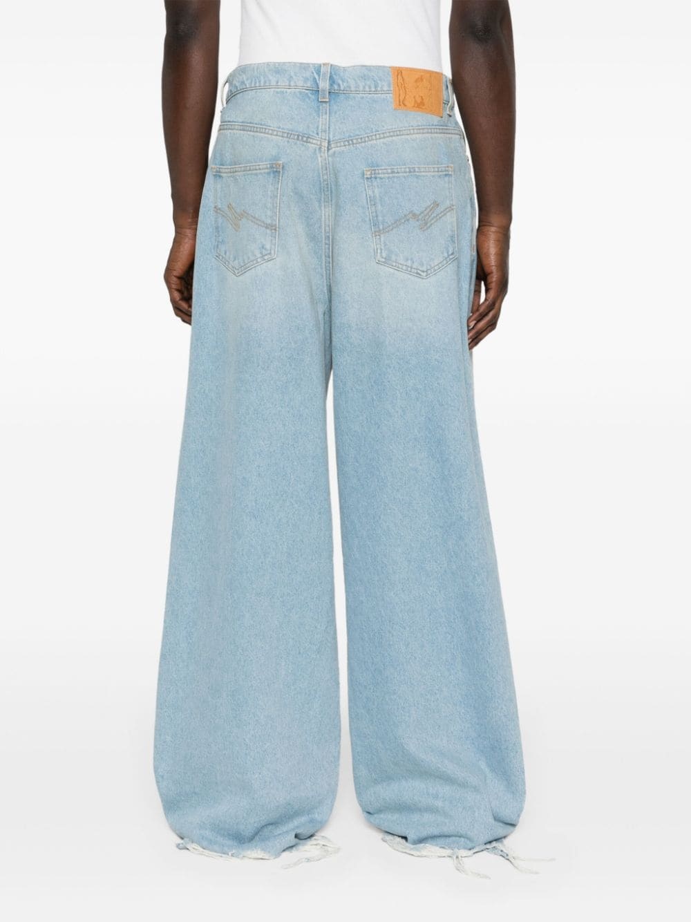 distressed straight jeans - 4