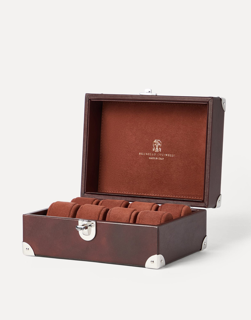 Brunello Cucinelli Burnished calfskin watch organizer outlook
