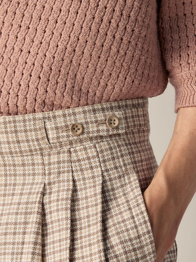ZEGNA BEIGE AND BROWN SILK SHORTS outlook