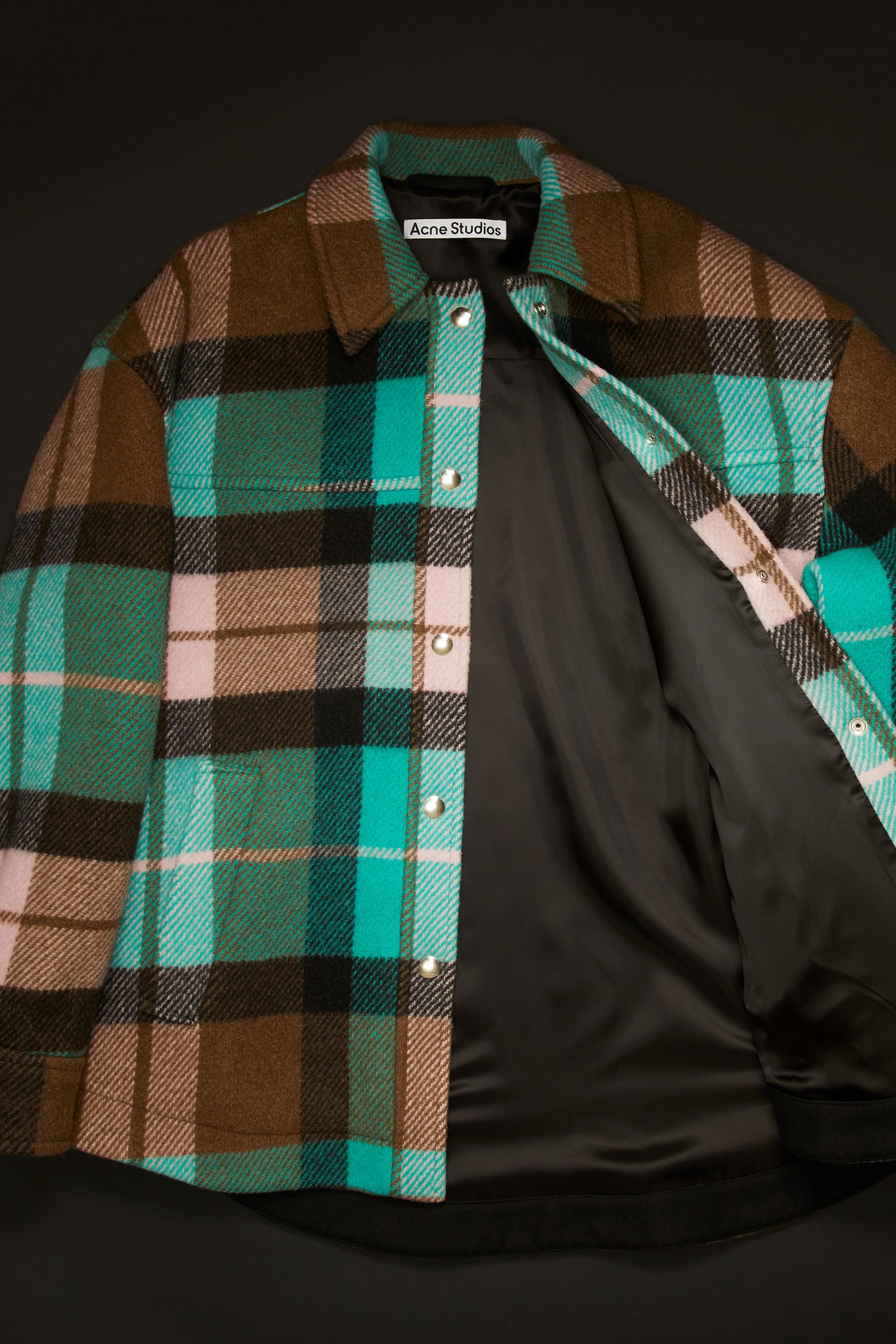 Checked overshirt turquoise/brown - 7