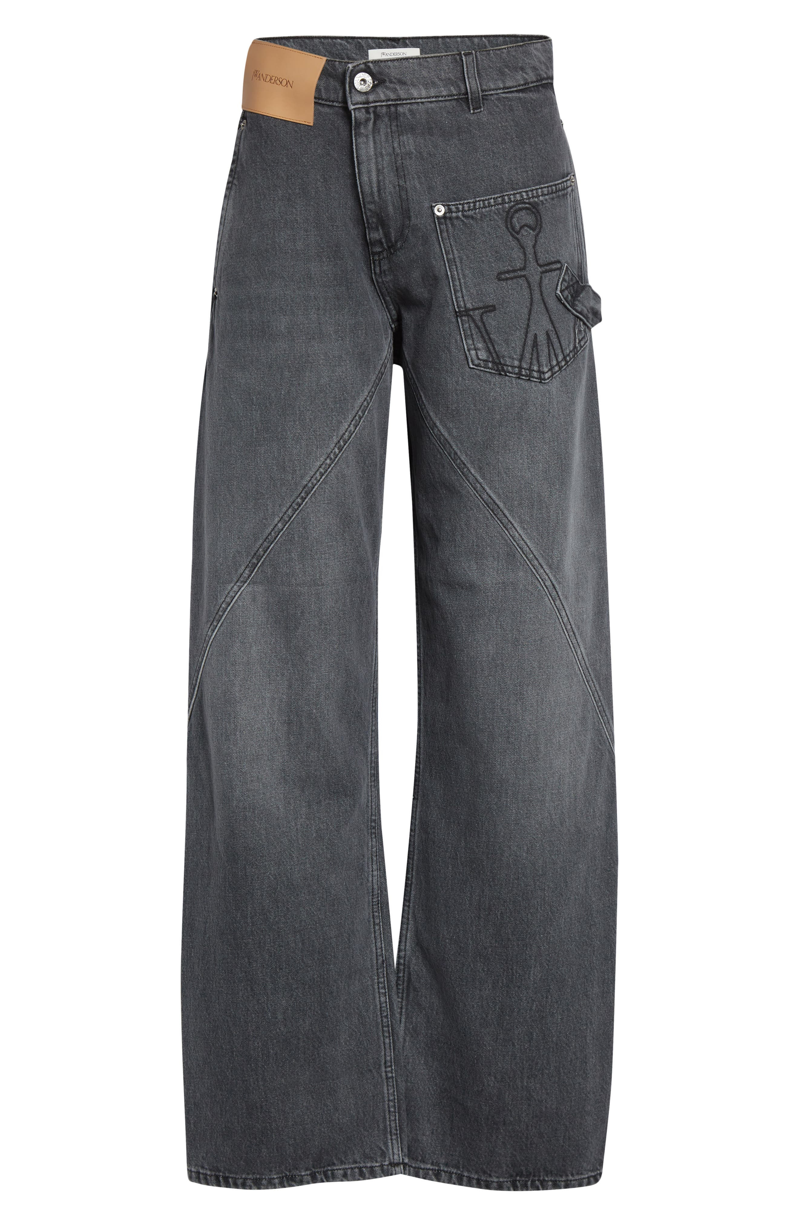 JW Anderson Twisted Workwear Jeans in Grey at Nordstrom - 6