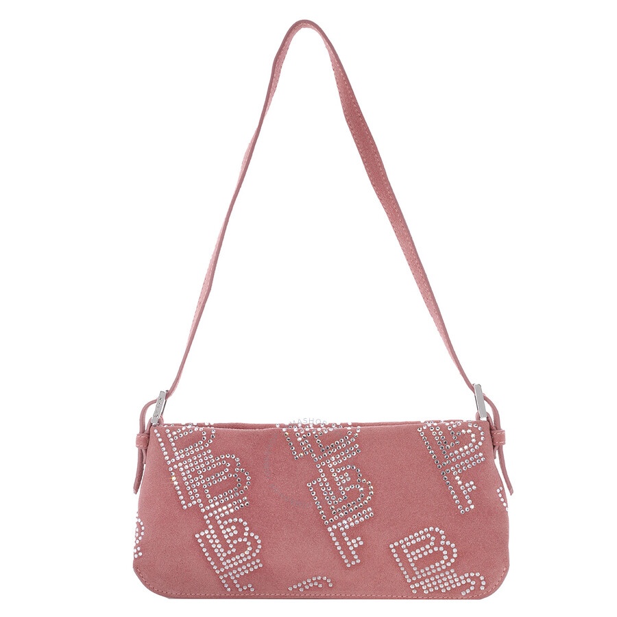 By Far Ladies Salmon Dulce Crystal Shoulder Bag - 3