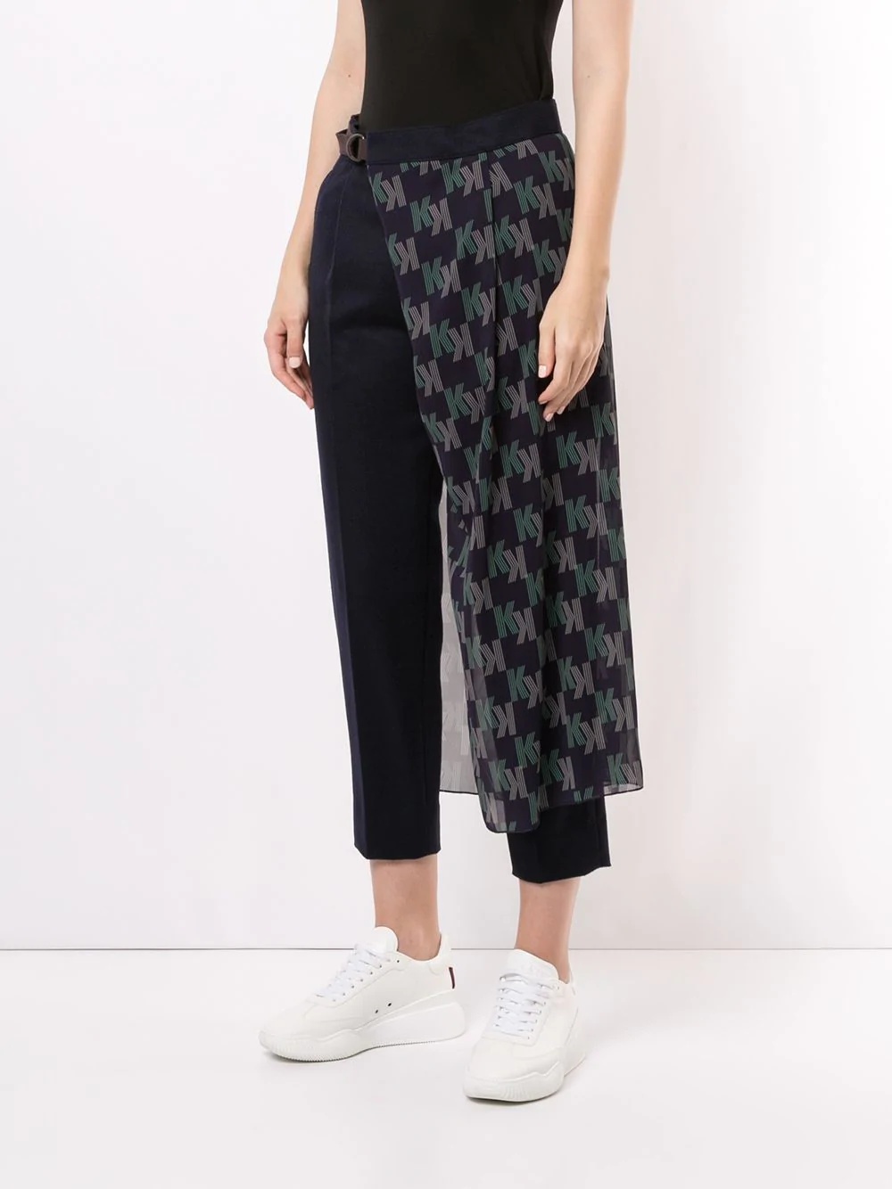 logo tulle overlay trousers - 3