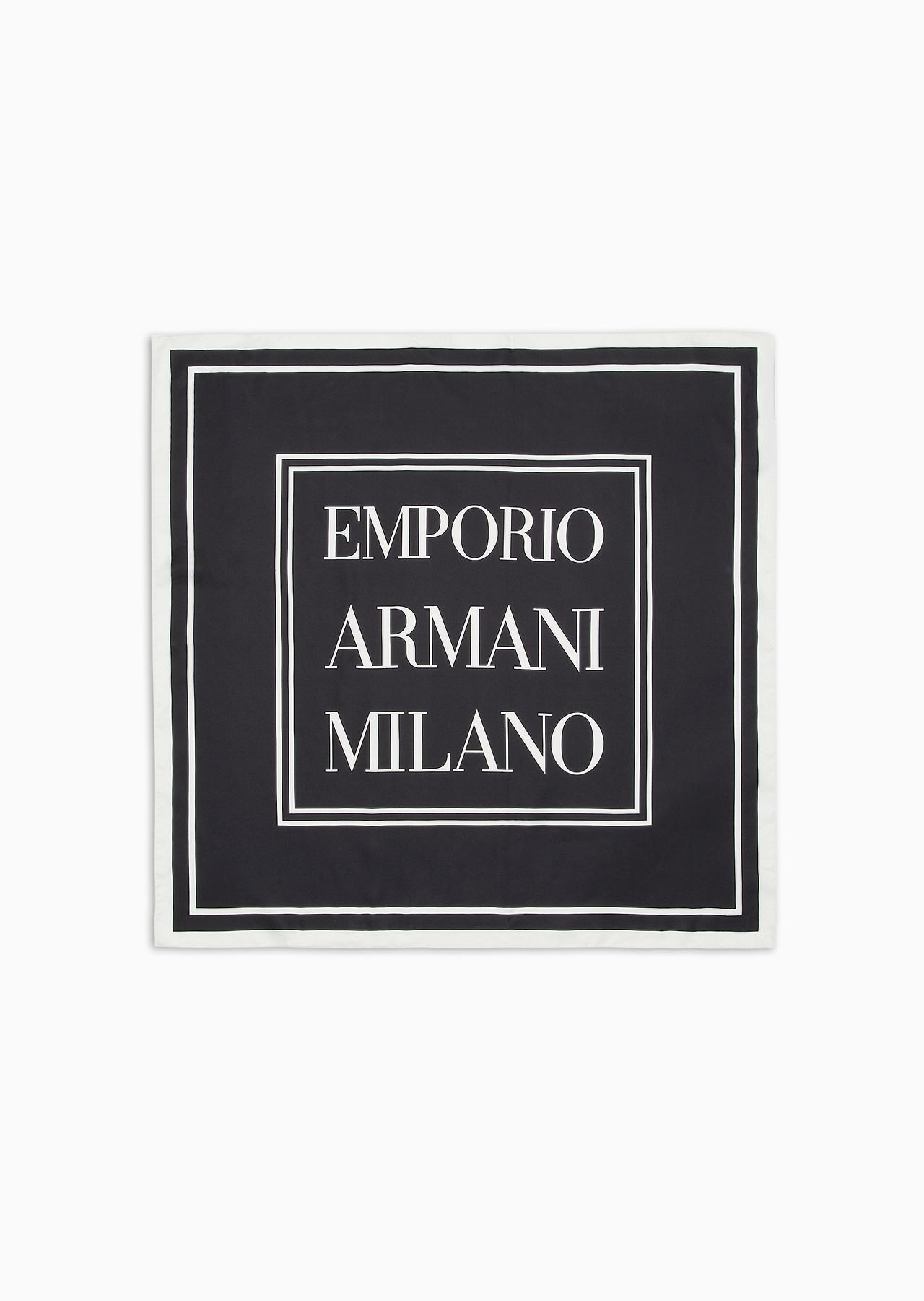 Pure silk foulard with Emporio Armani Milano print - 1