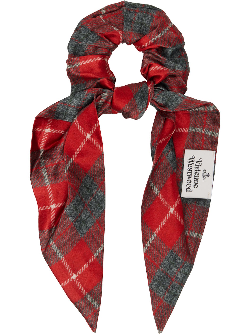 Vivienne Westwood Red Printed Tartan Scrunchie | ssense