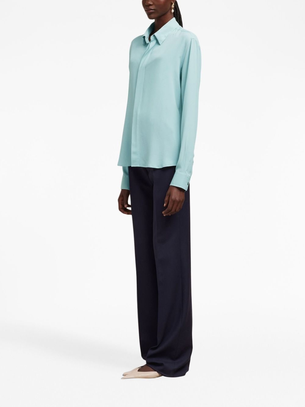 button-up crepe shirt - 3