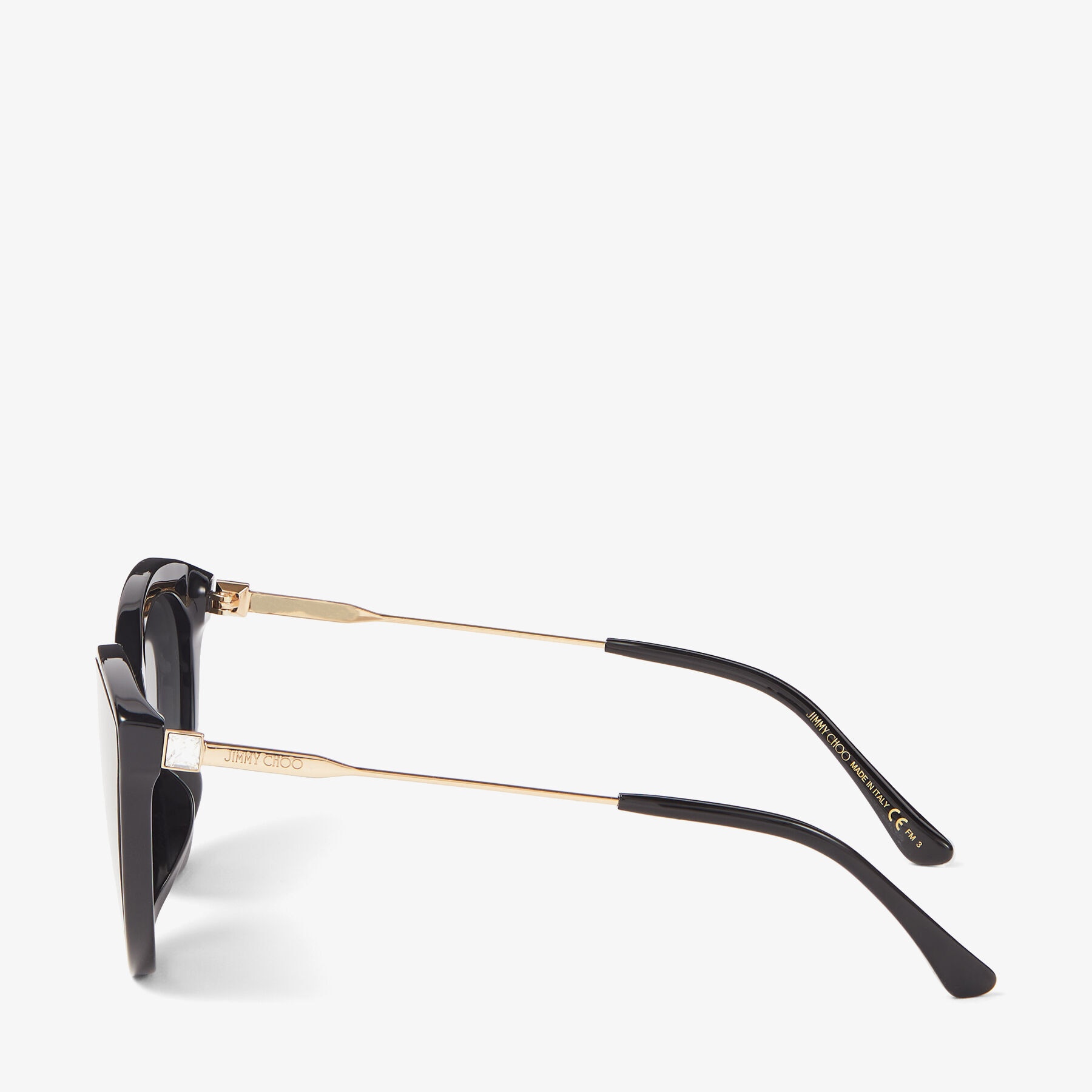 Vic
Black Square-Frame Sunglasses with Swarovski Crystals - 2
