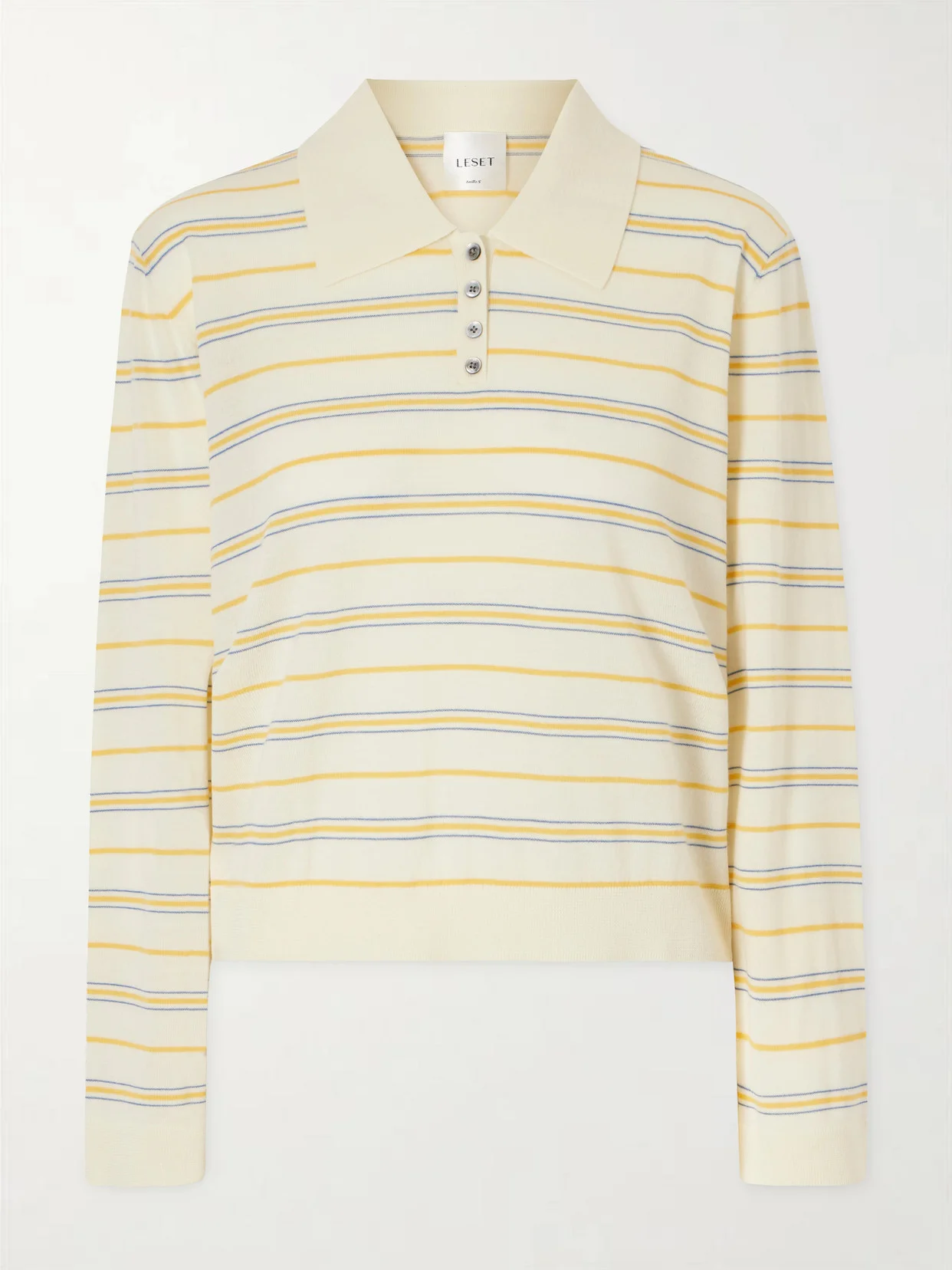 James Striped Merino Wool Polo Shirt - 1