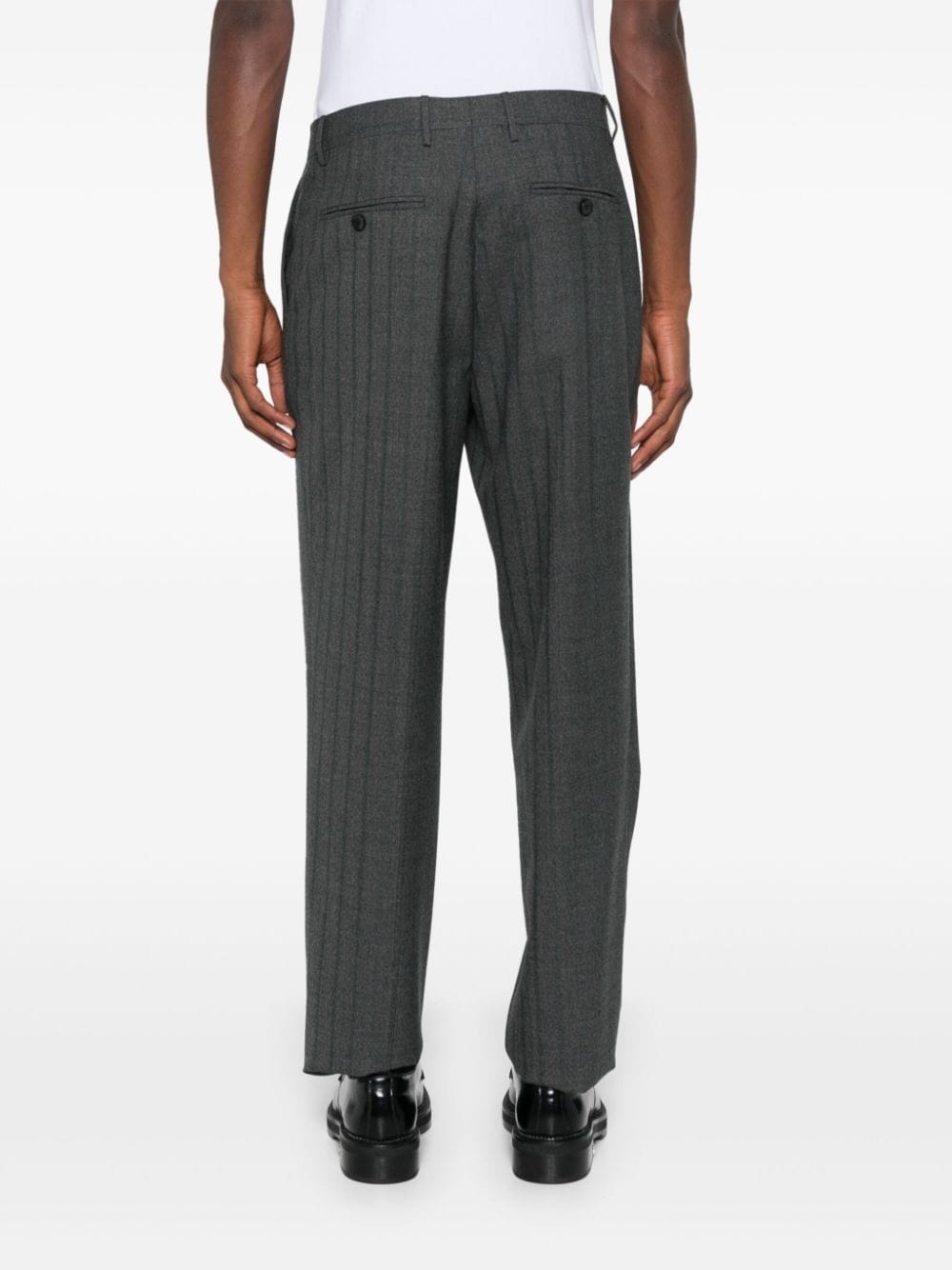 striped pleated trousers - 4