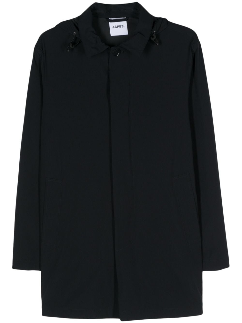 detachable hood buttoned coat - 1