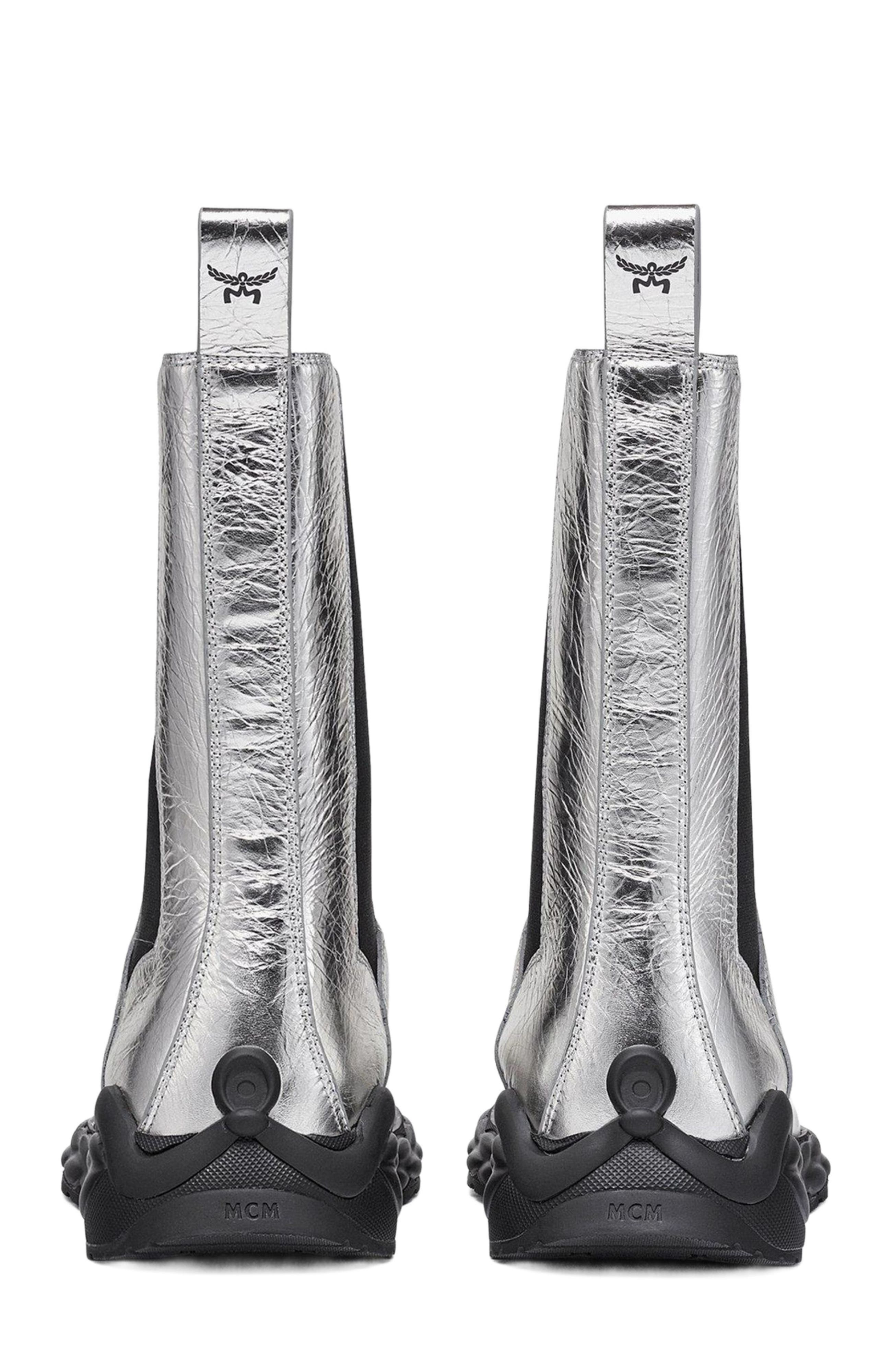 MCM Skywander Boots in Metallic Calf Leather in Silver at Nordstrom - 3