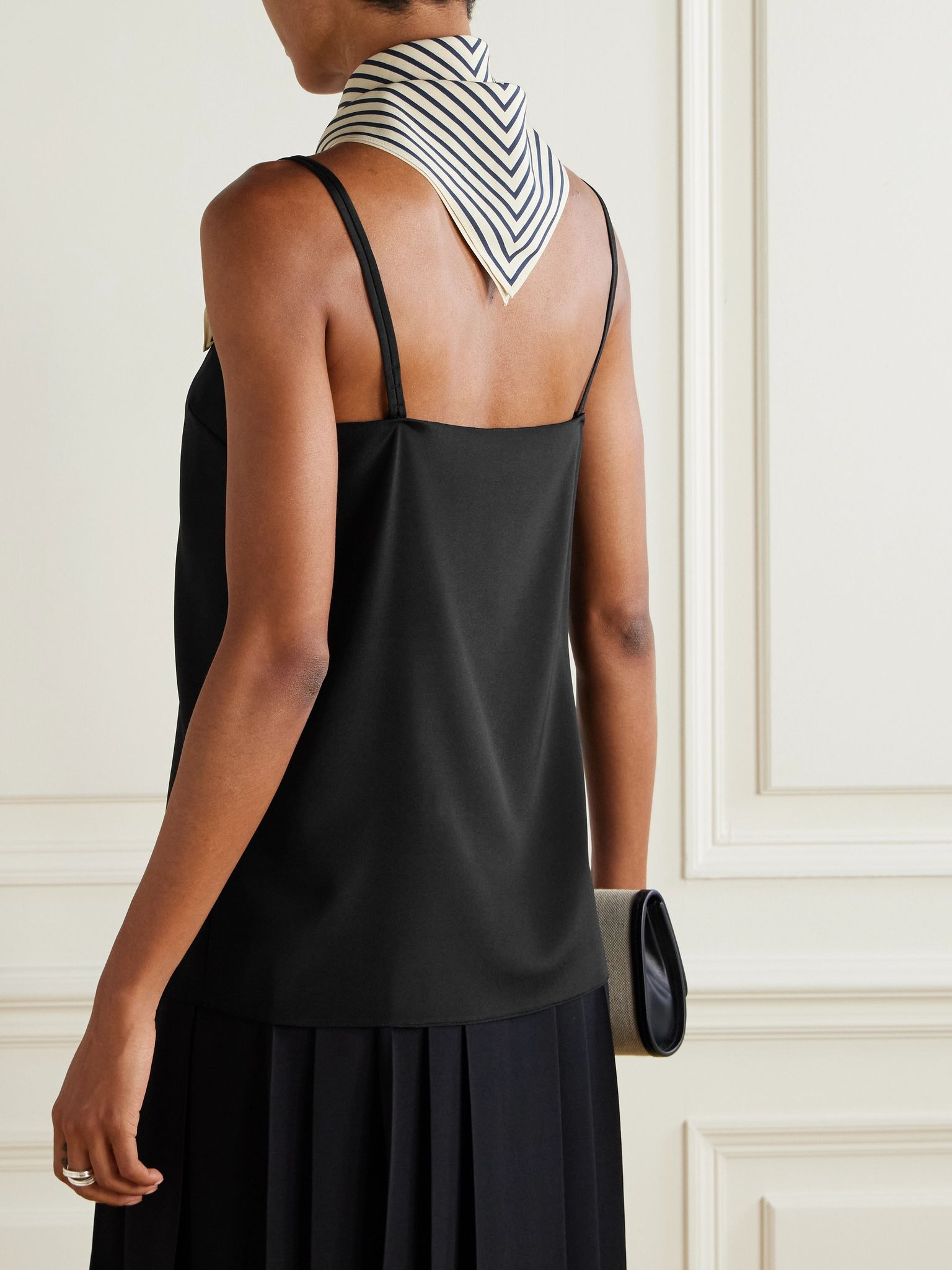 Kansas silk-blend crepe top Black - 3