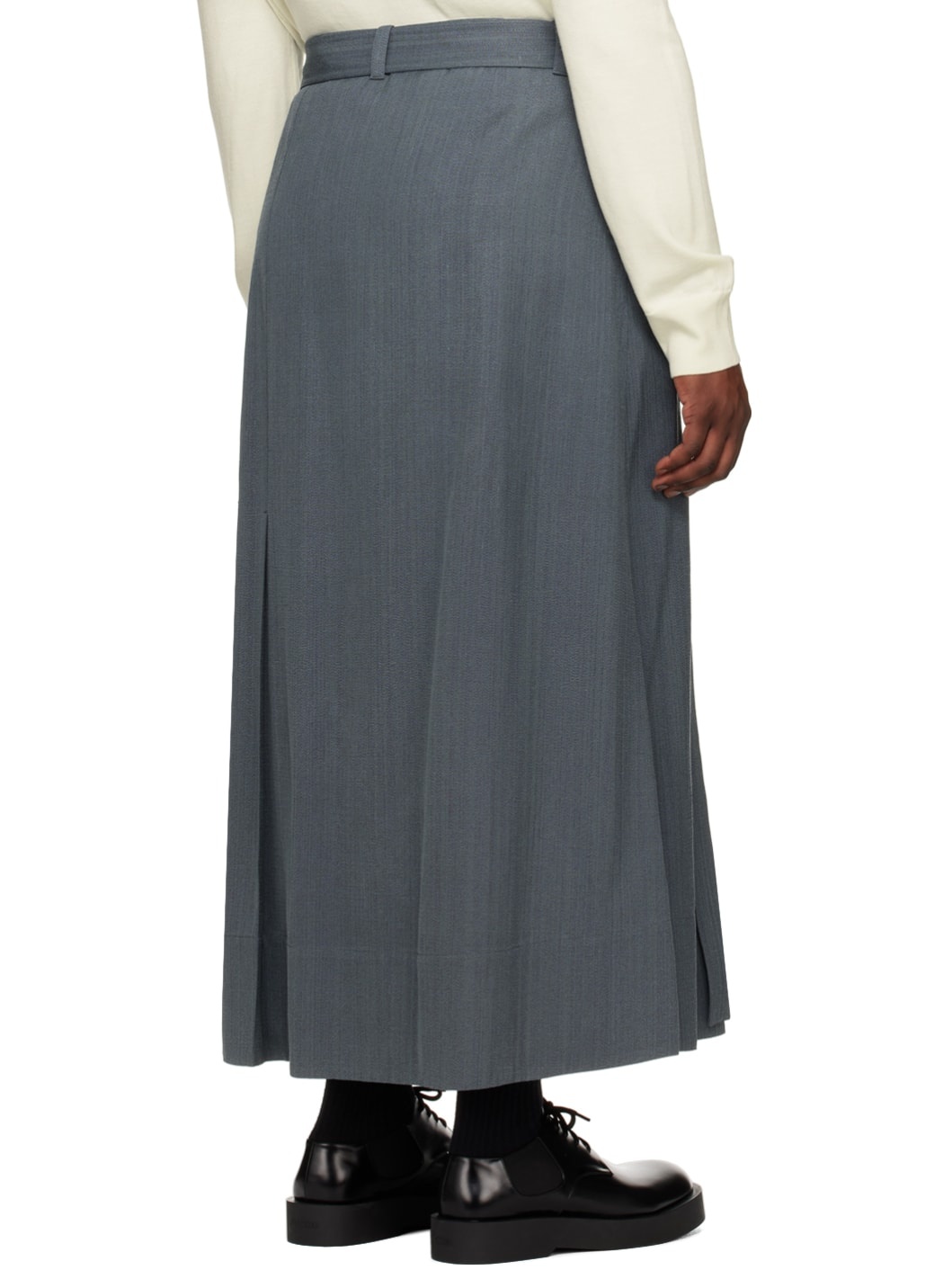Gray Fluid Maxi Skirt - 3