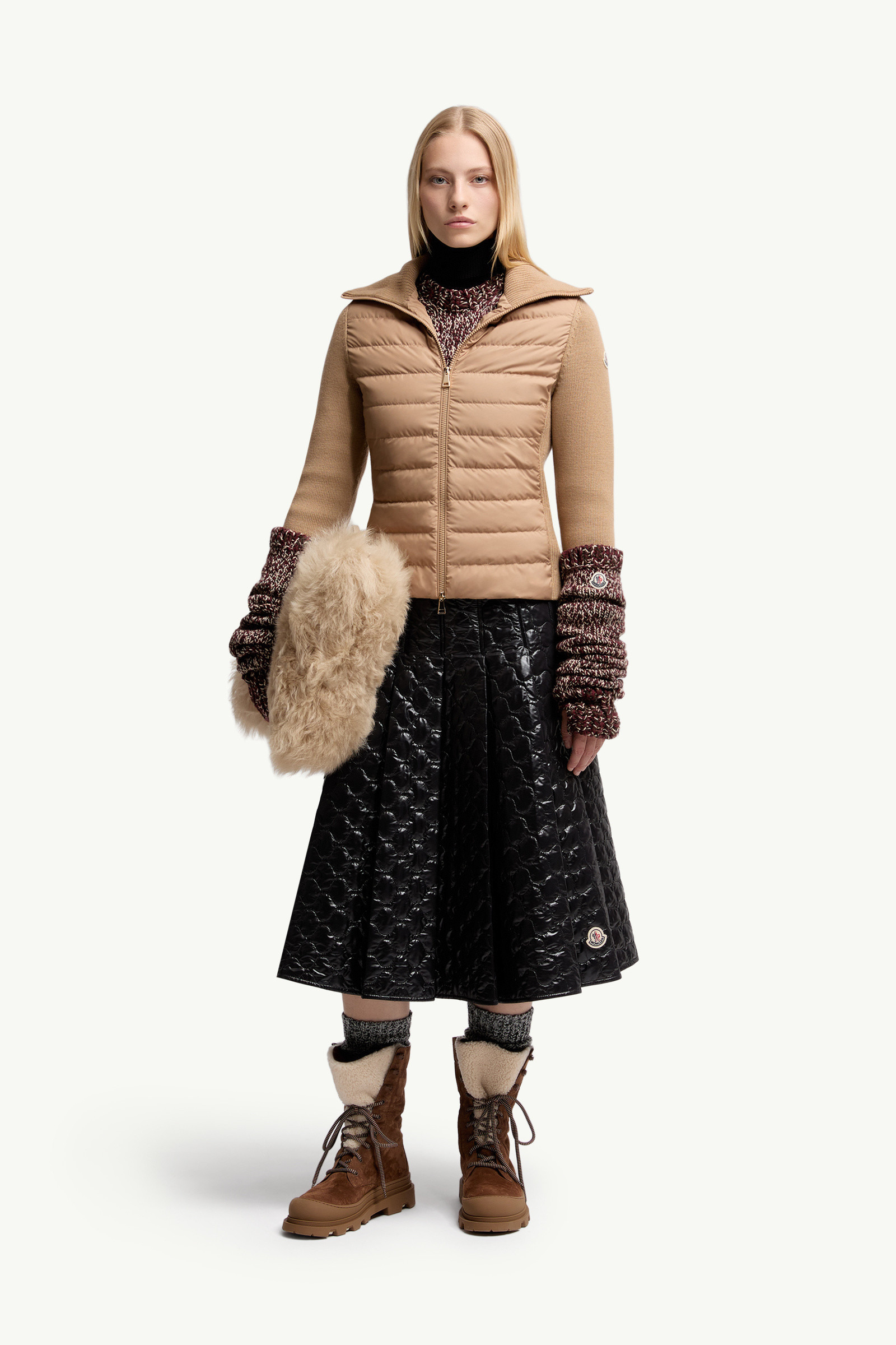 Padded Wool Zip-Up Cardigan - 2