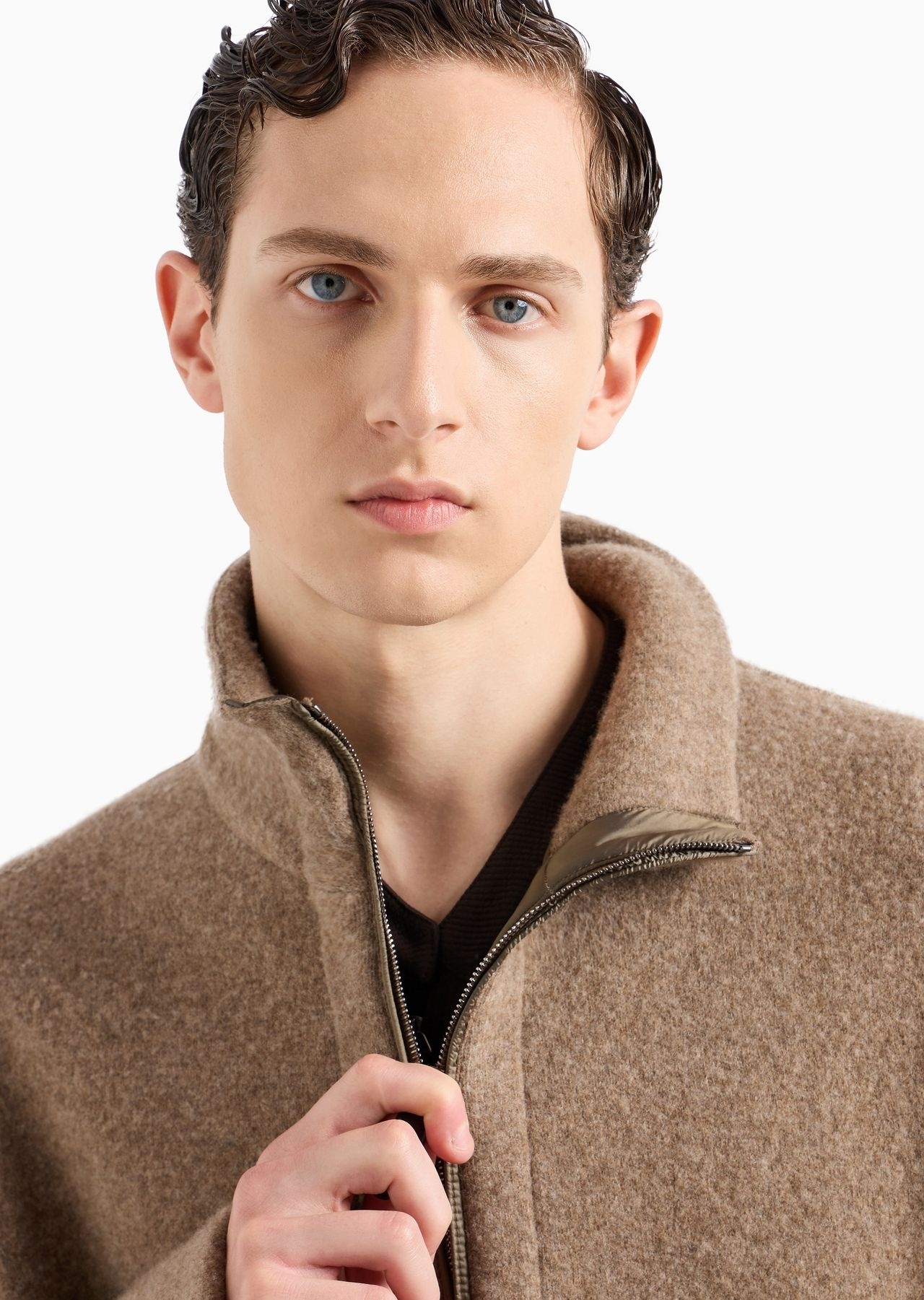 Fulled wool and cashmere cloth blouson - 5