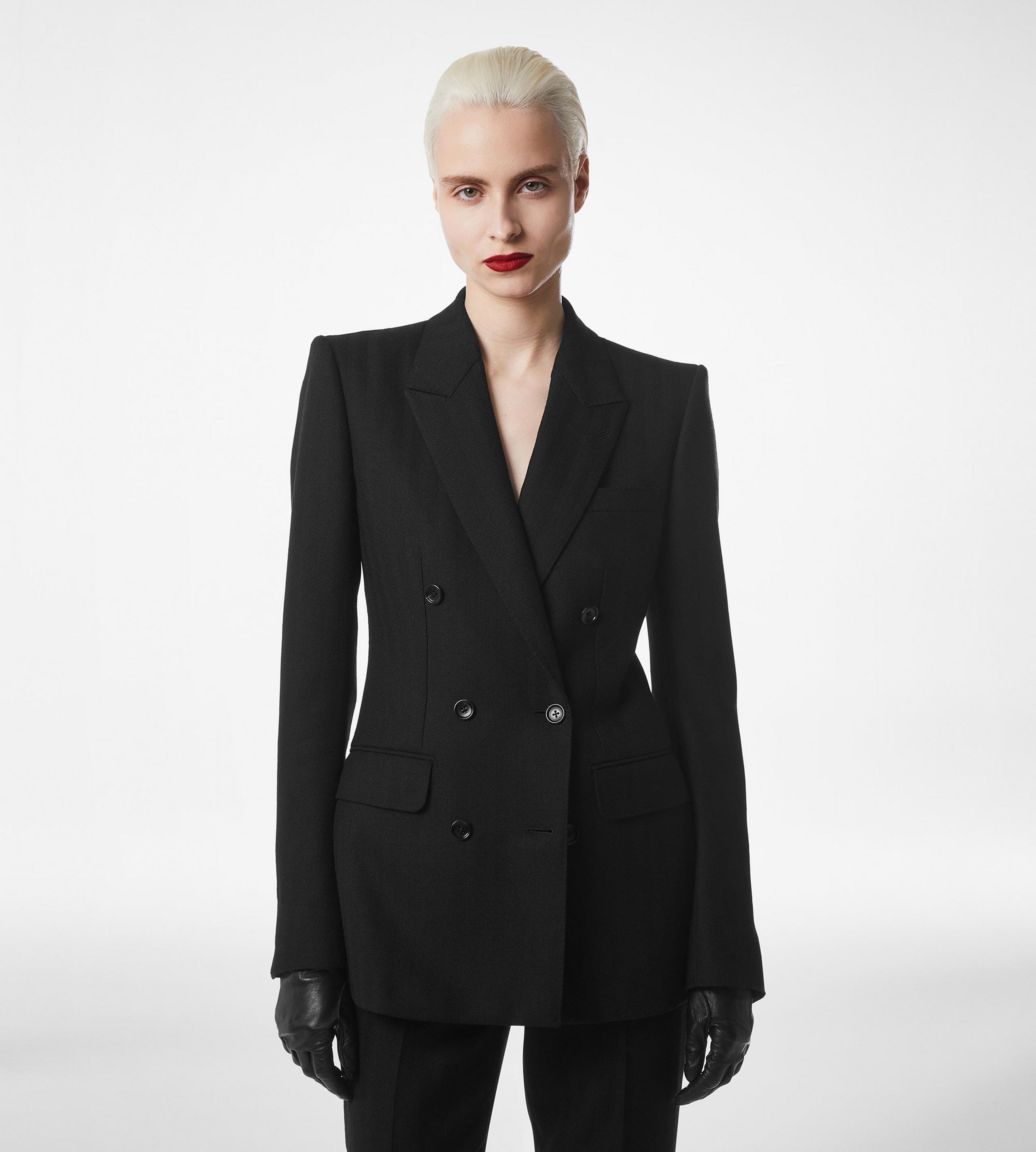 SHARP HERRINGBONE DOUBLE BREASTED JACKET - 4