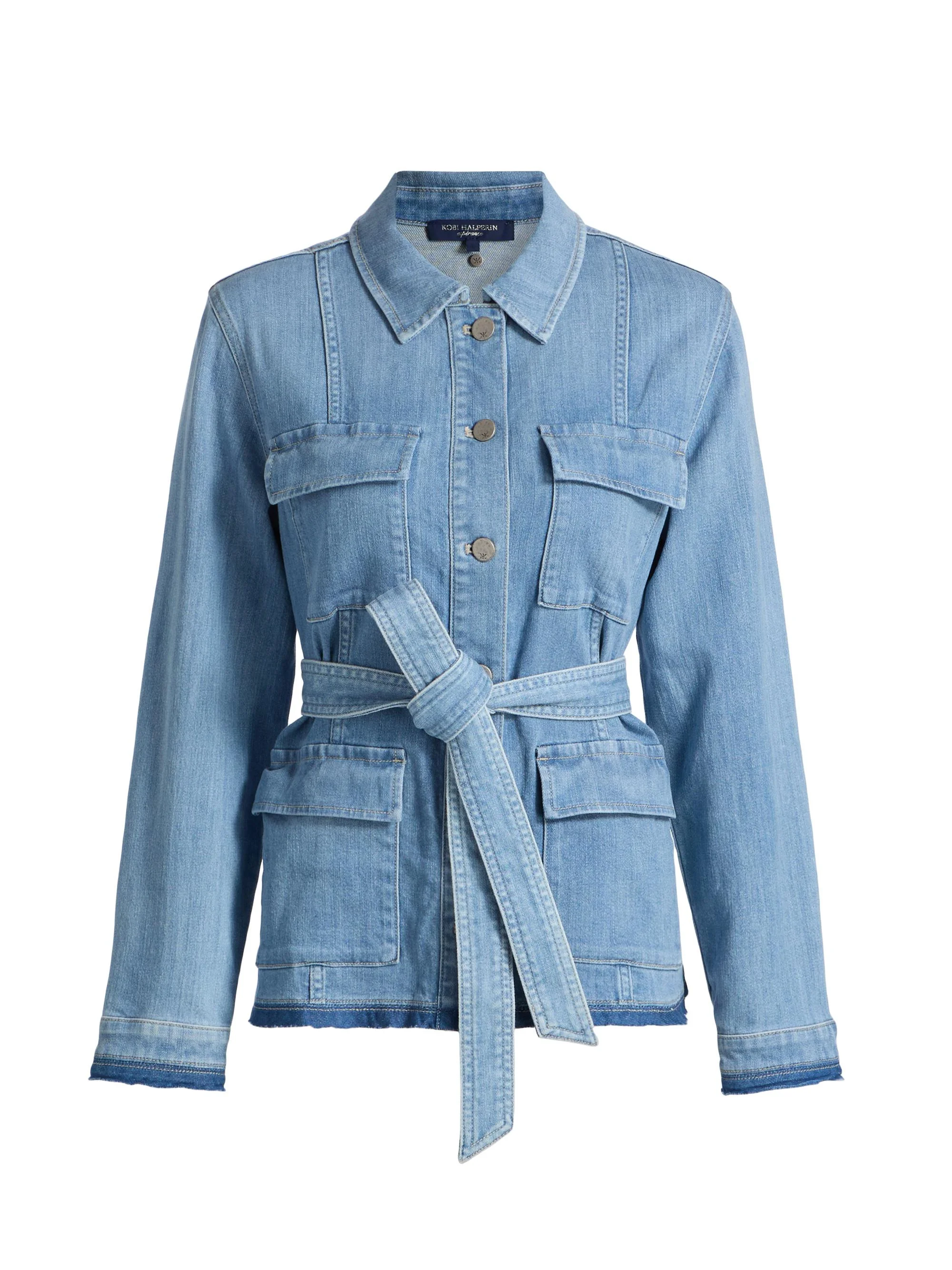 Women's Becca Tie-Waist Denim Utility Jacket - Light Indigo - 1