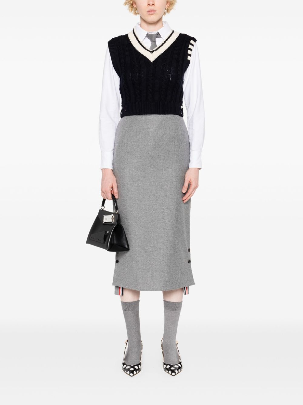4-Bar cable-knit vest - 2