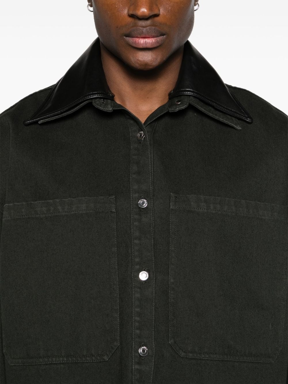 detachable-collar denim jacket - 6