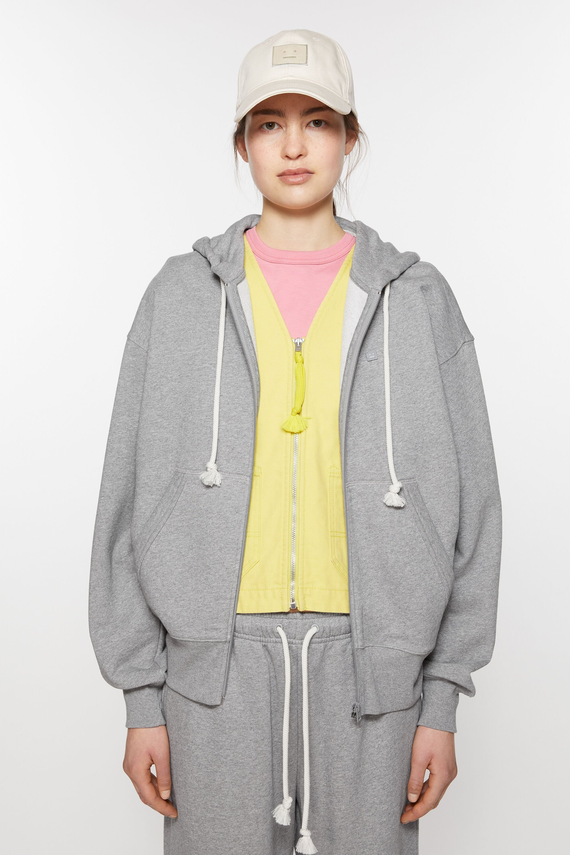 Hooded zip sweater - Light Grey Melange - 2