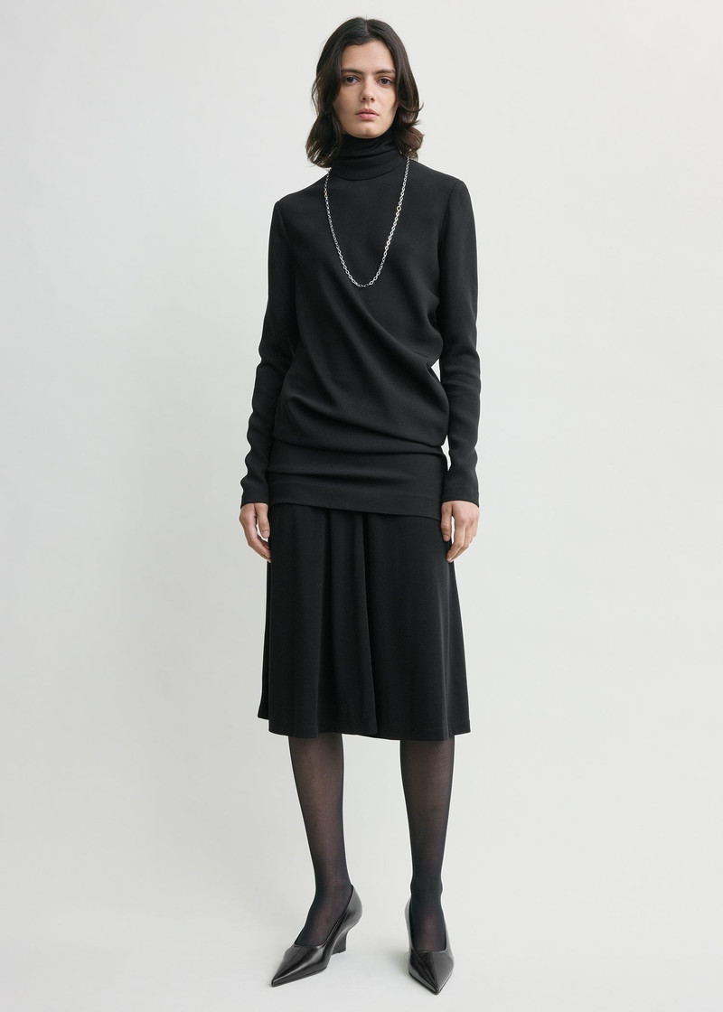 TOTEME High-neck twist blouse black outlook