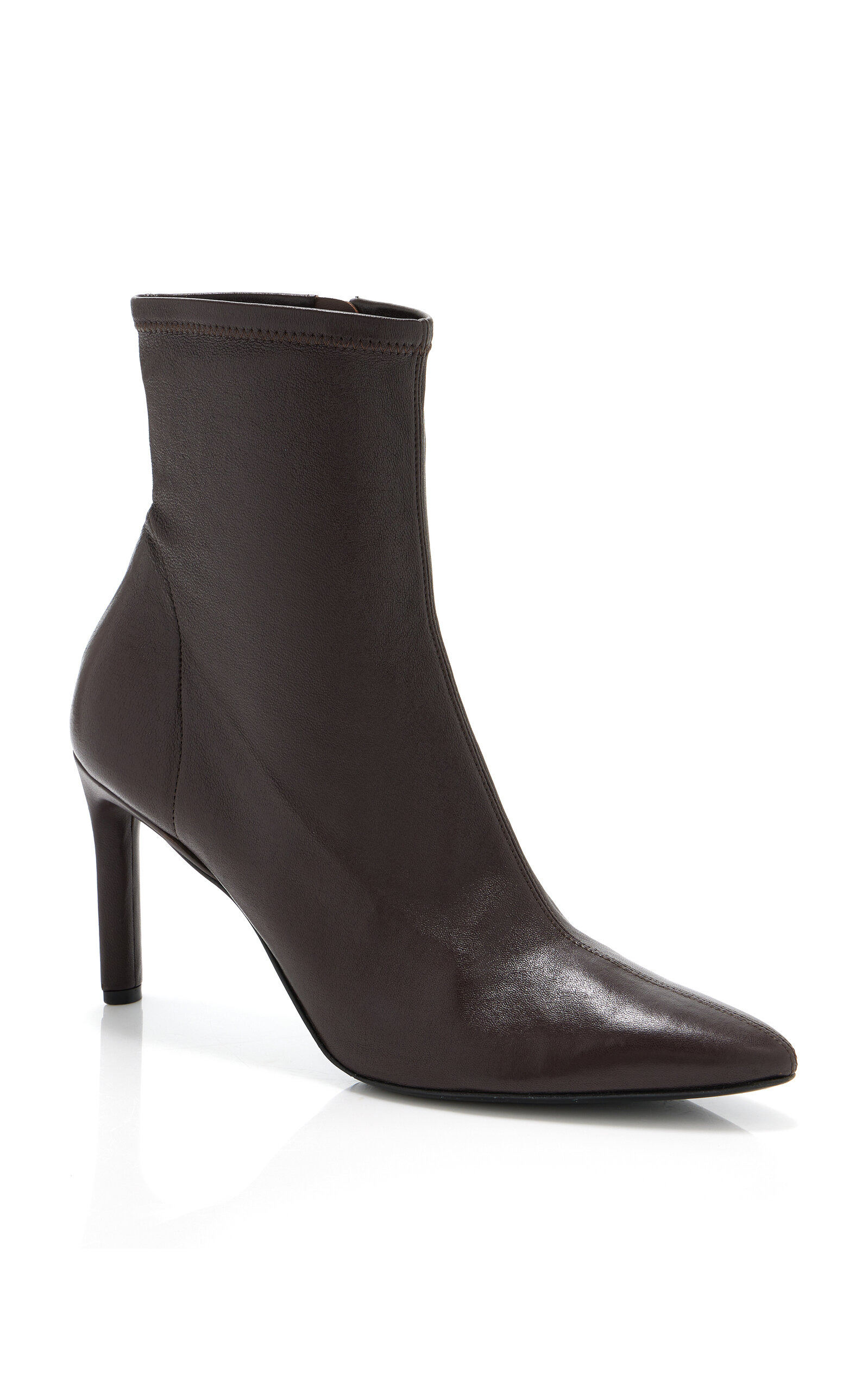 Stretch Leather Ankle Boots brown - 4