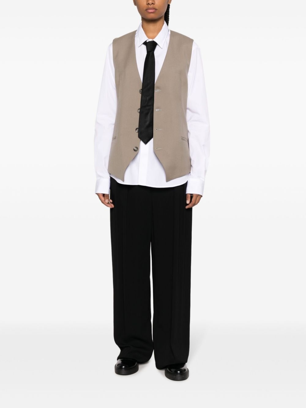 V-neck virgin wool waistcoat - 2