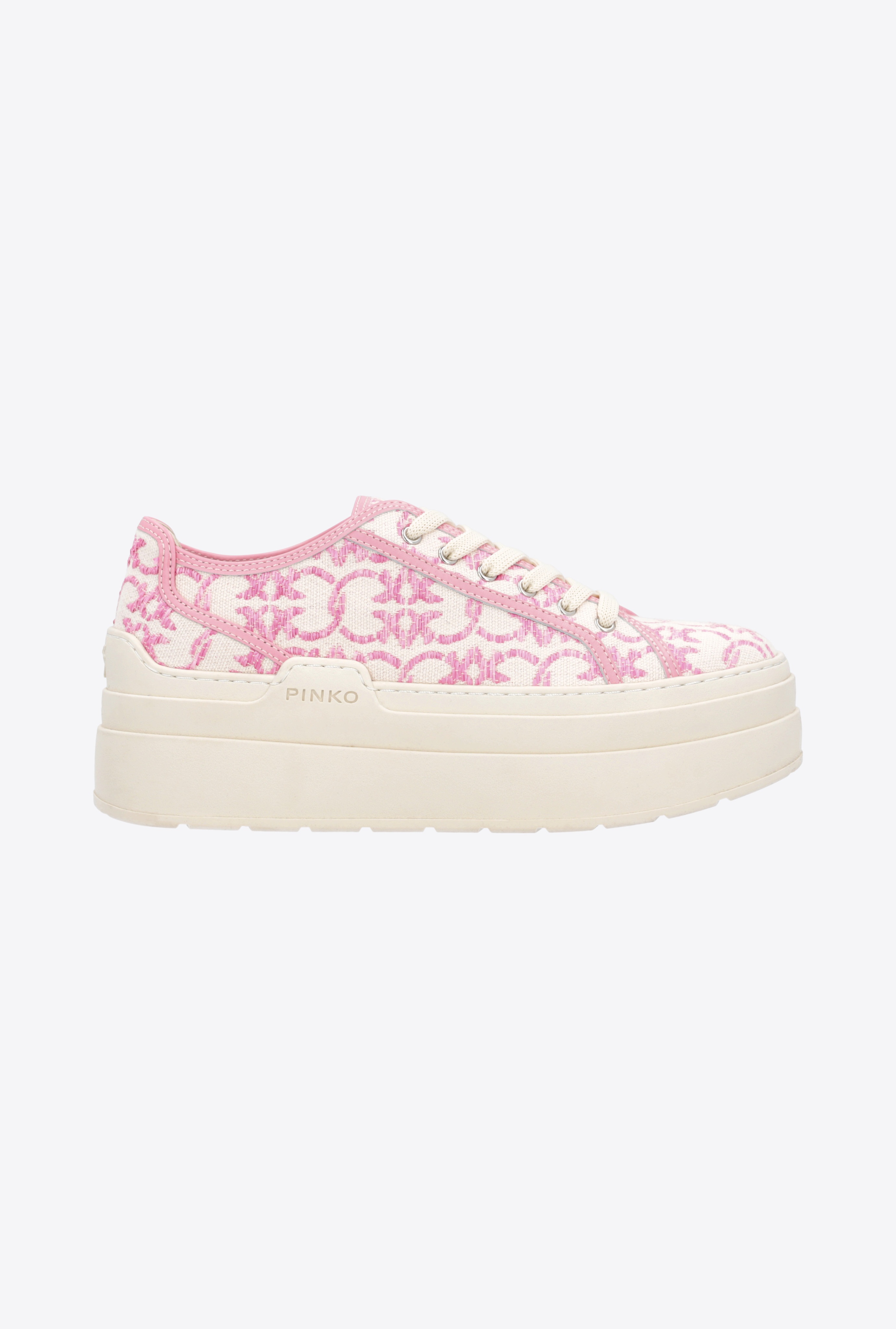 LOVE BIRDS MONOGRAM PLATFORM SNEAKERS - 1