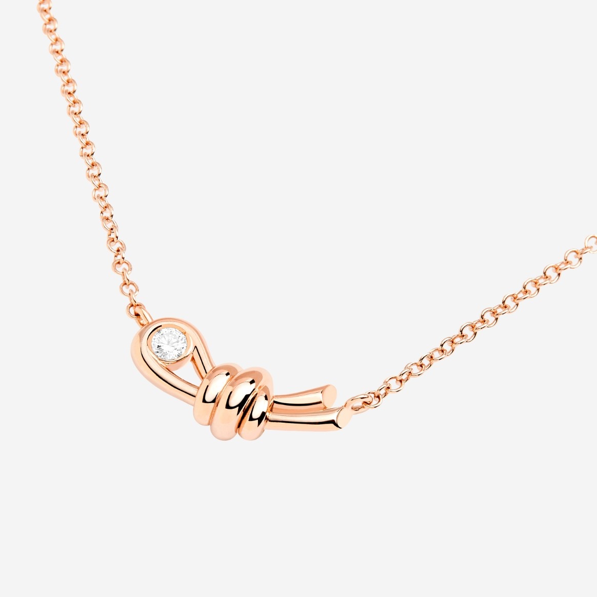 Rose Gold & White Diamond Nodo Necklace - 2