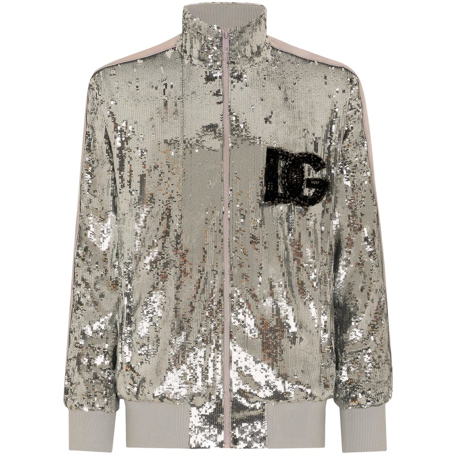 Sequined zip-up sweatshirt - 1