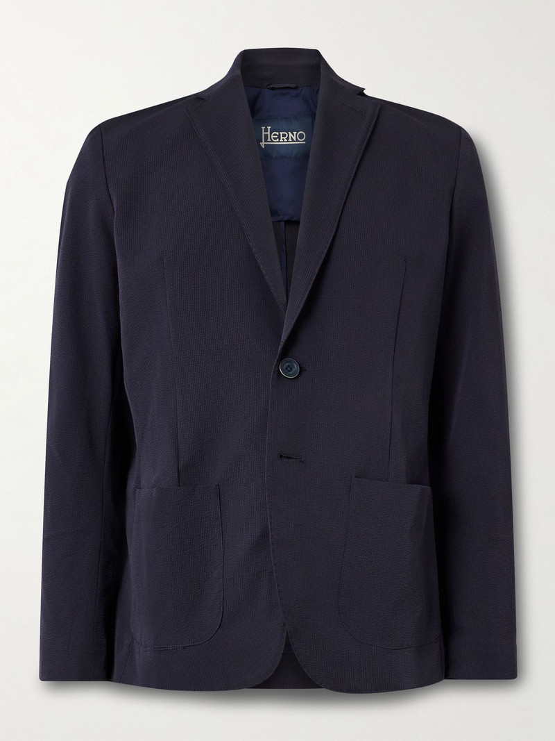 Seersucker Blazer Navy 1