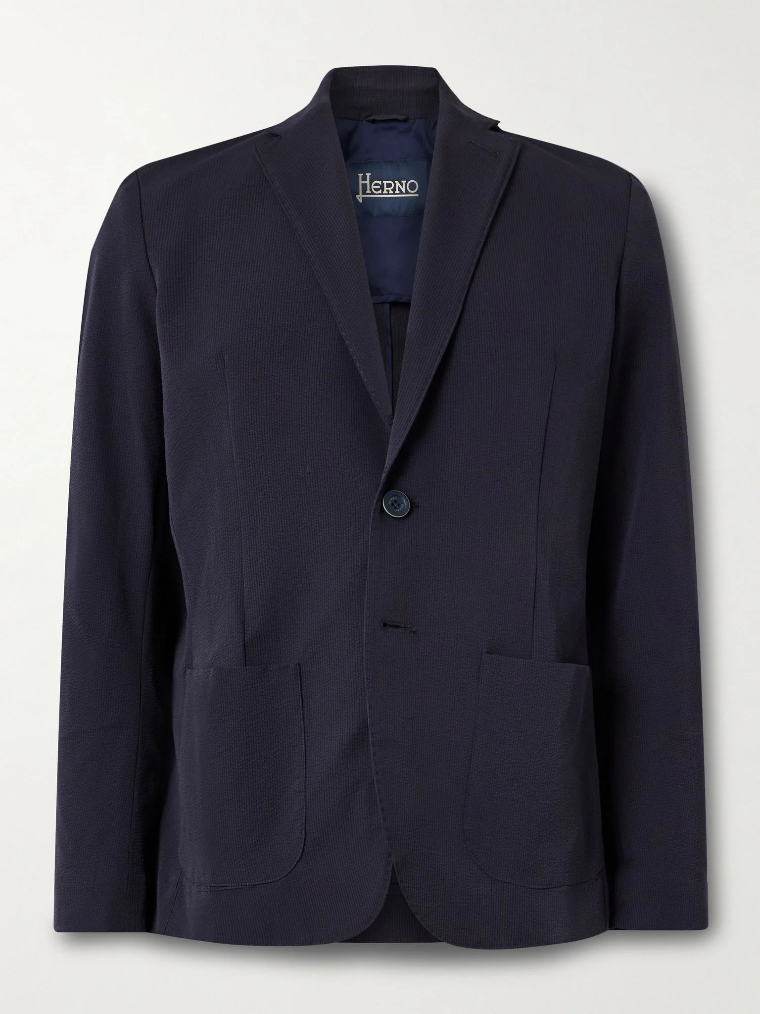 Seersucker Blazer Navy - 1