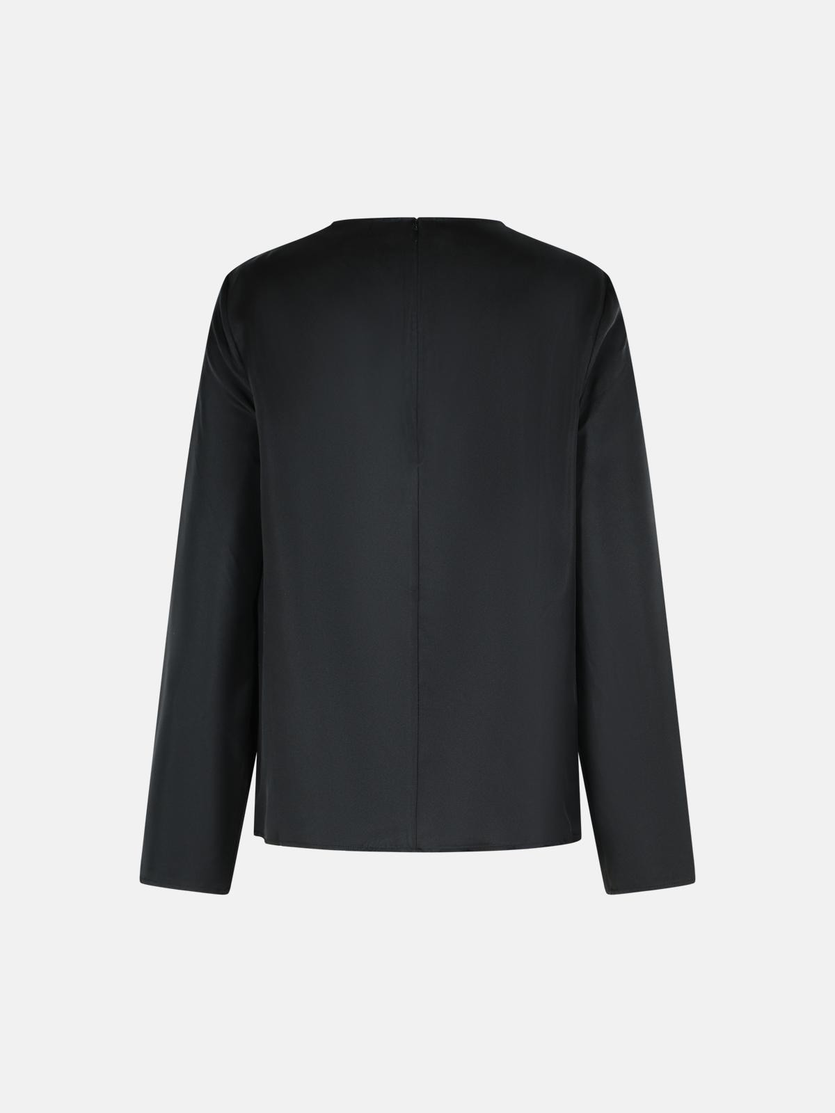 'AZAE' BLOUSE DRAPED IN BLACK SILK - 3