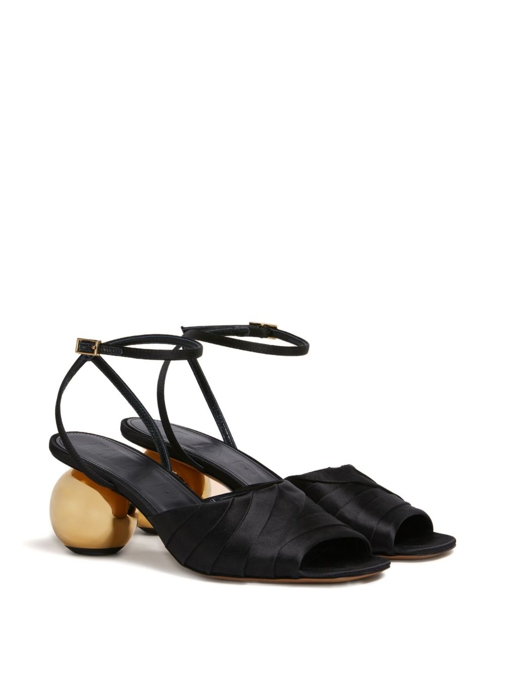 leather sculptural heel sandals - 2