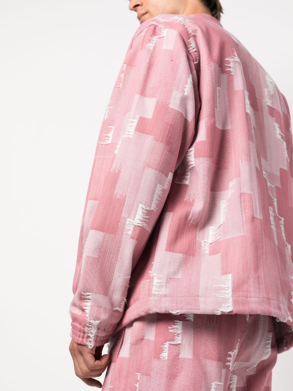 geometric-print shirt jacket - 5