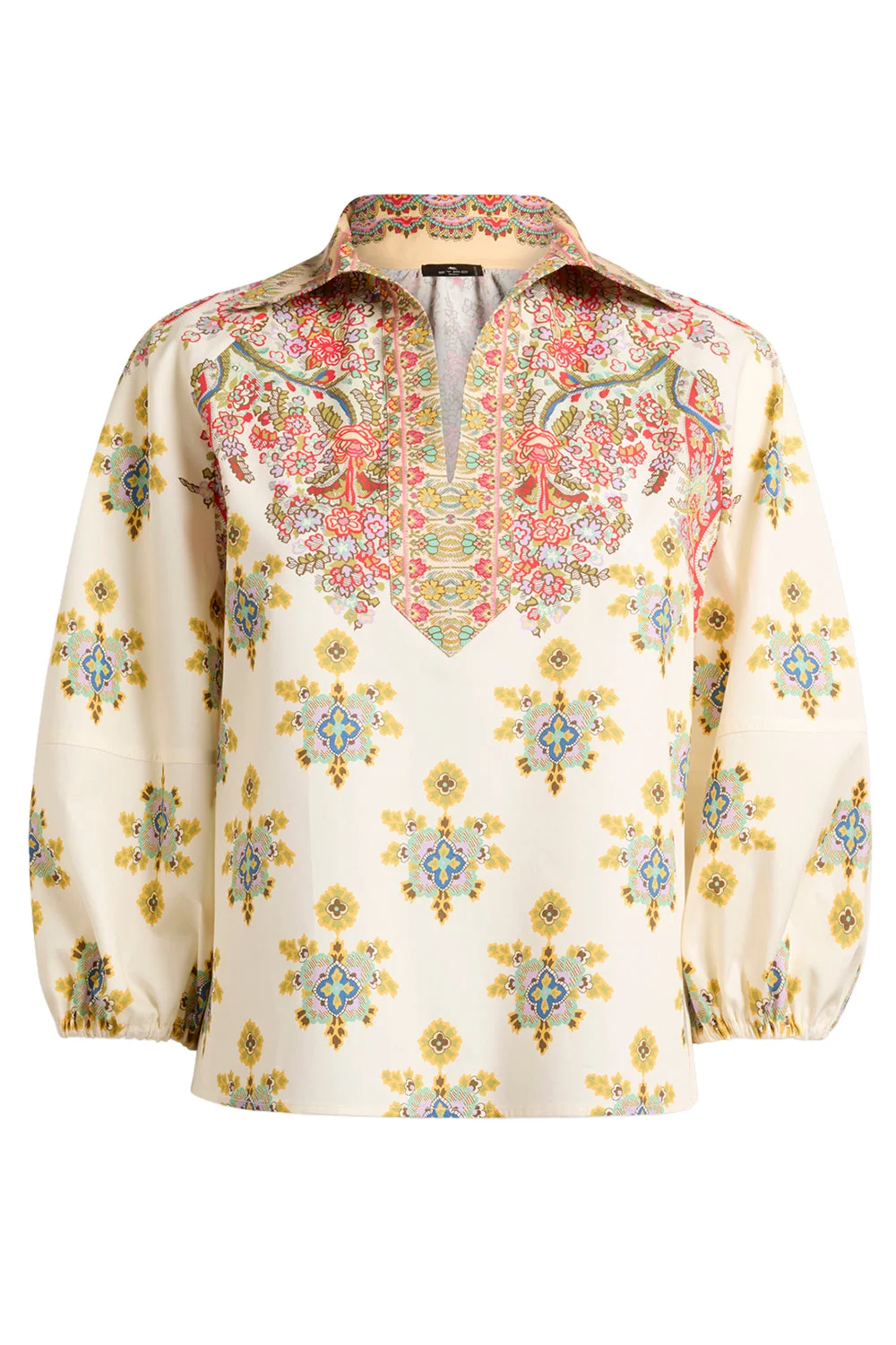 Floral Medallion Print Blouse - 1