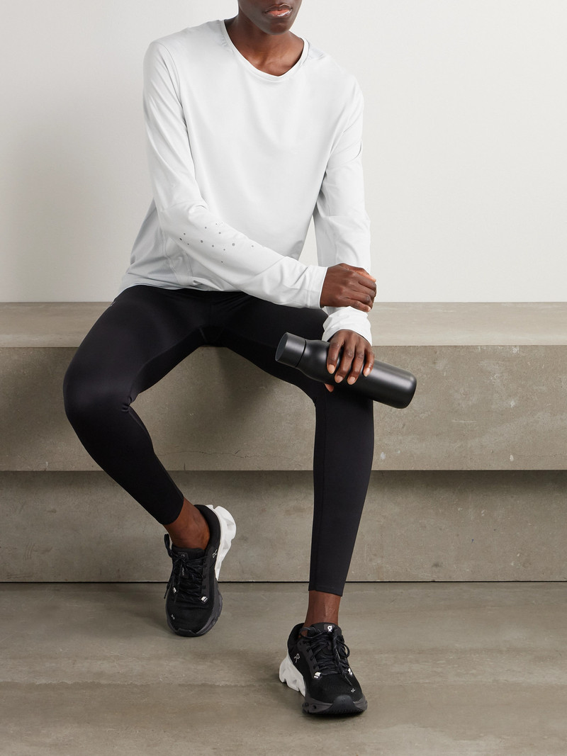 On + Post Archive Faction Paneled Mesh And Stretch-jersey T-shirt outlook