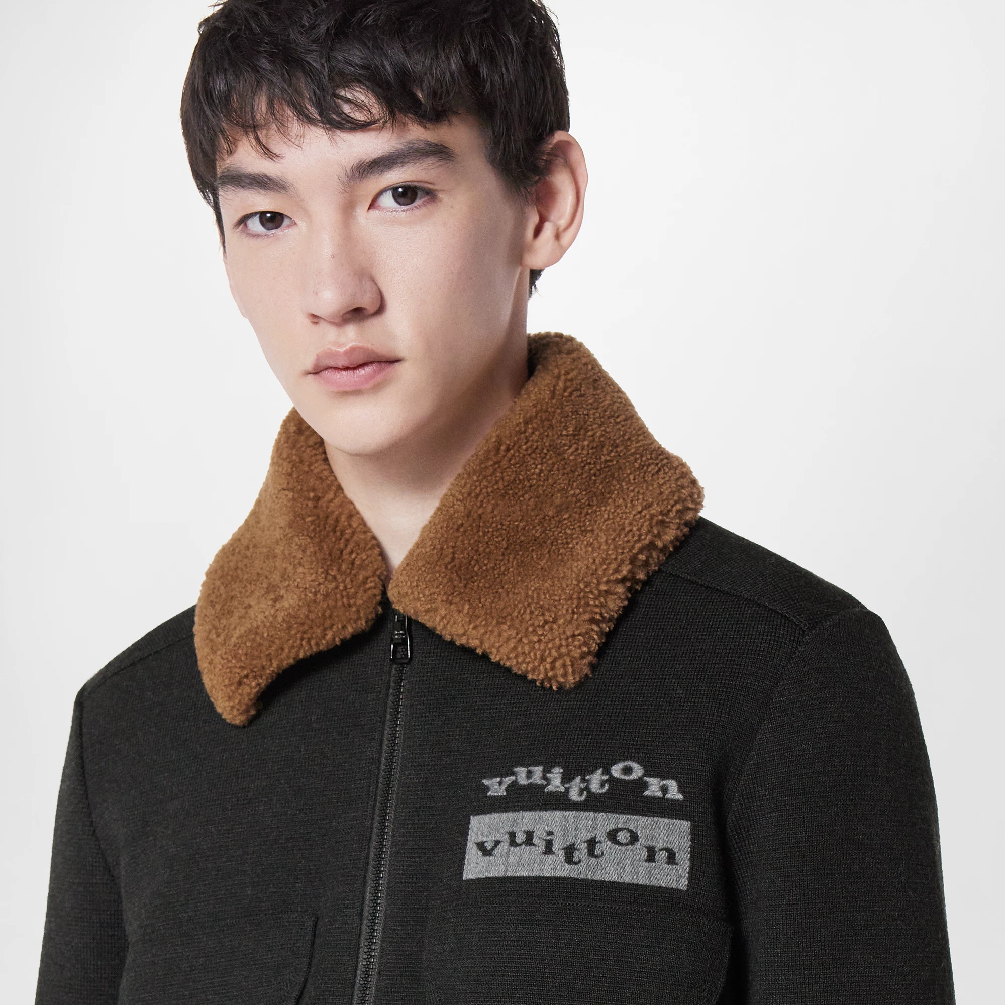 Knit Blouson With Shearling Collar - 2